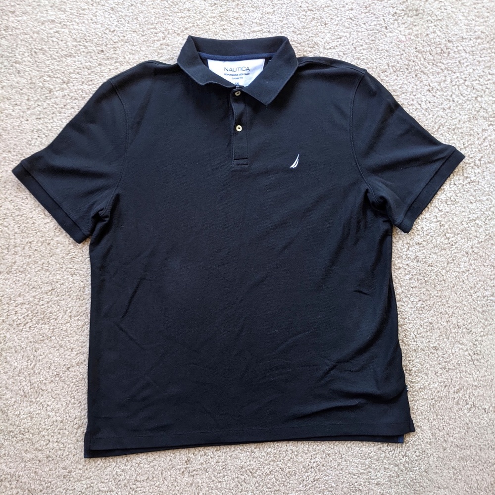 Nautica Polo Performance Deck Shirt Men's XXL 2XL Black
